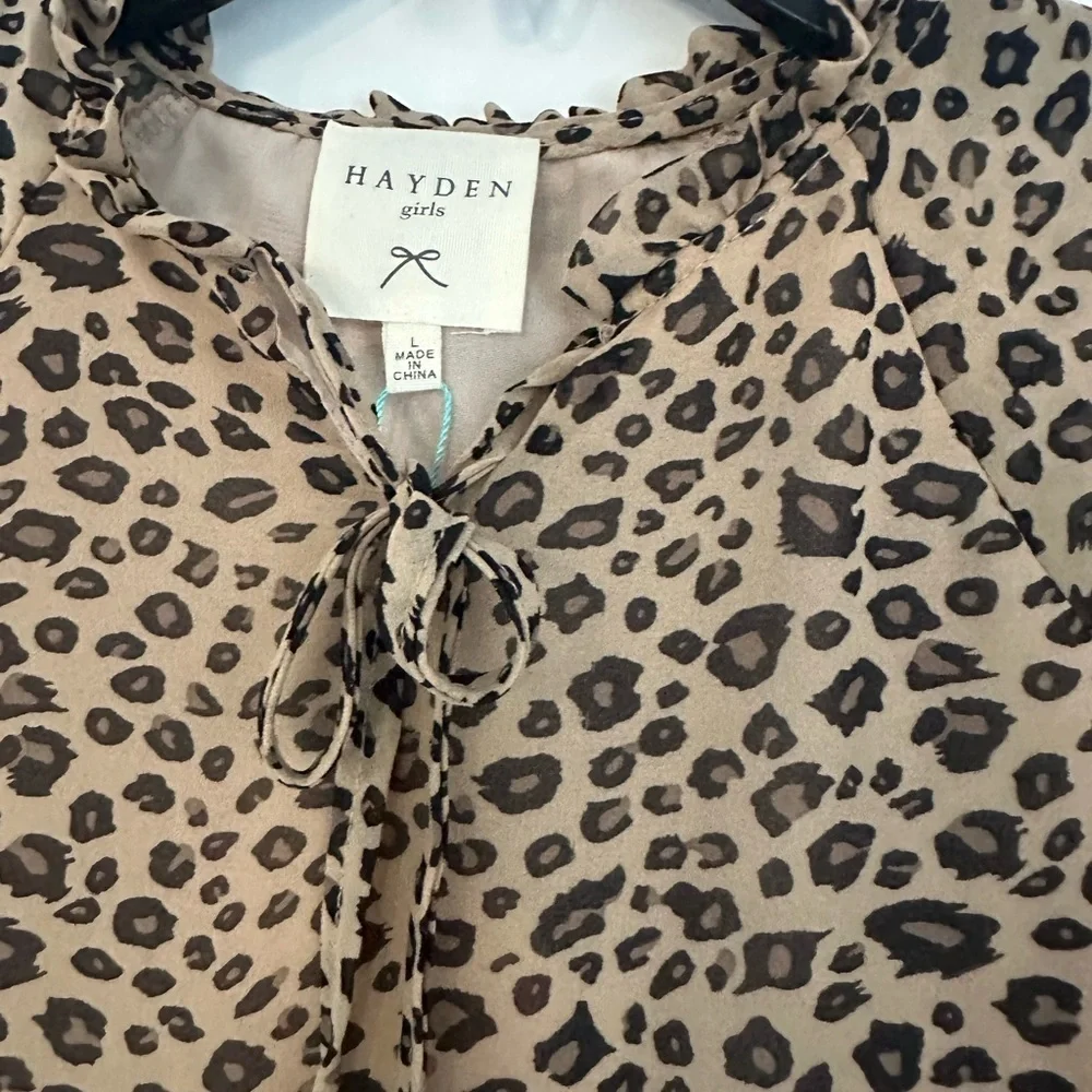 Hayden Tan Leopard Print Kids Dress